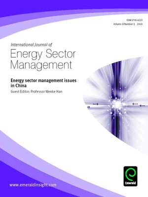 cover image of International Journal of Energy Sector Management, Volume 3, Issue 1